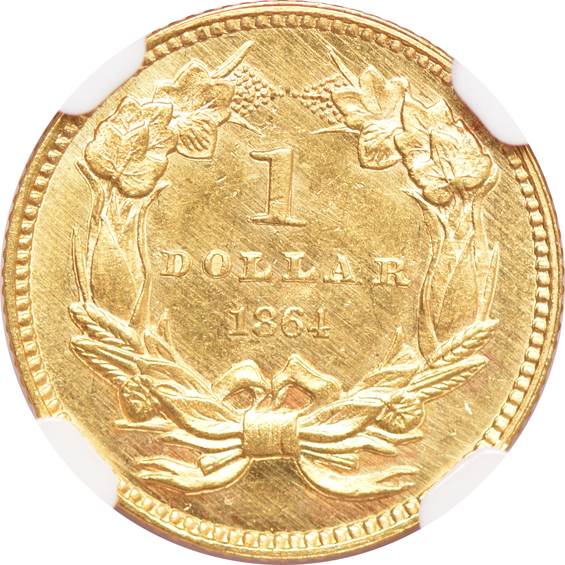 1864 NGC MS-64 CAC