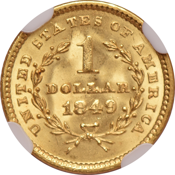1849 Closed Wreath NGC MS-65