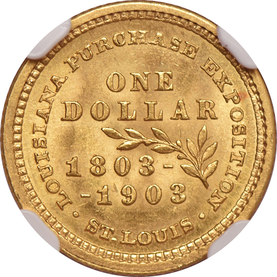 1903 $1 Louisiana Purchase Jefferson NGC MS-63