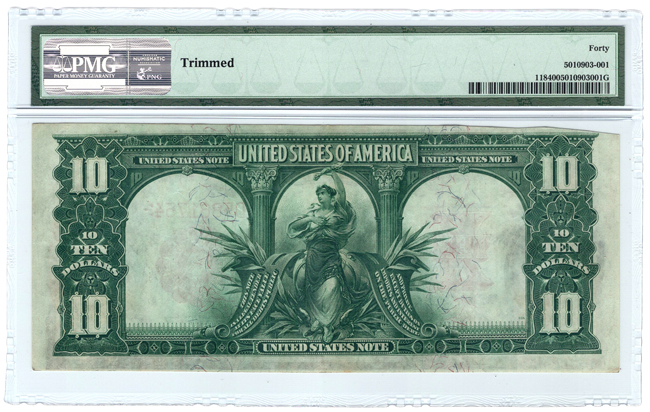 1901 $10 Bison Fr# 118 - PMG XF-40/trimmed