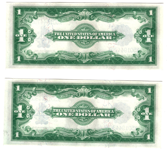 Run of five 1923 $1 Fr# 237 - GemCU