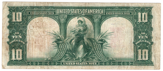 1901 $10 Bison Fr# 121 - VF