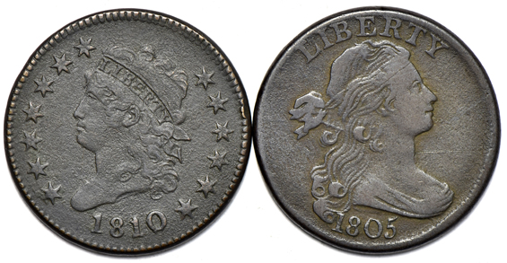Six large cents