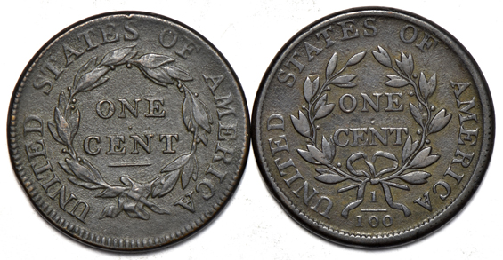 Six large cents