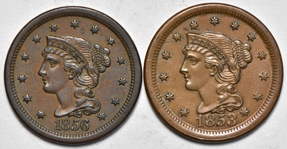 Six large cents