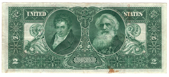 1896 $2 Educational Fr# 247 - VF