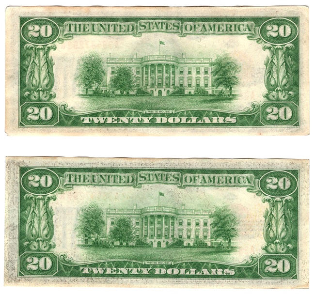 Four sequential 1928 $20 Fr# 2402 - AU