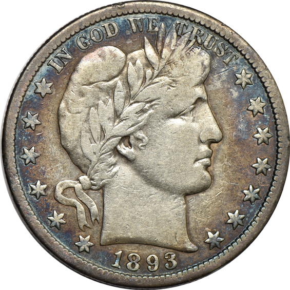 Complete collection of Barber half-dollars in a Dansco 7150 album