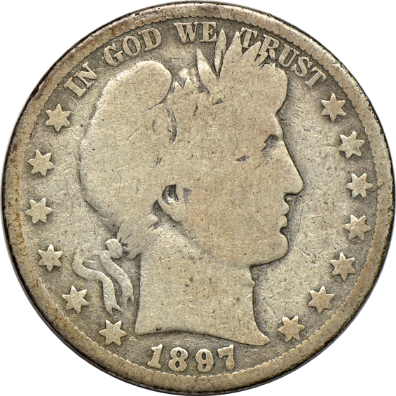 Complete collection of Barber half-dollars in a Dansco 7150 album