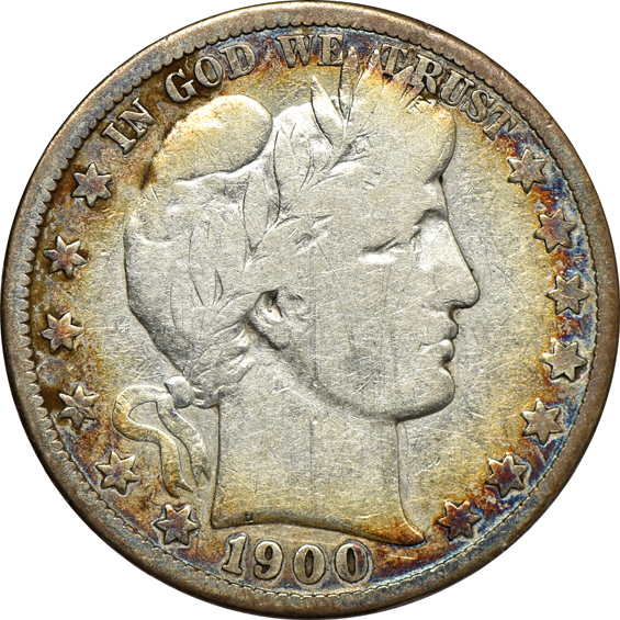 Complete collection of Barber half-dollars in a Dansco 7150 album
