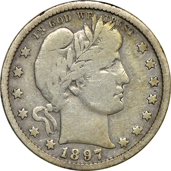 Nearly complete collection of Barber quarters (no 1901-S) in a Dansco 7130 album