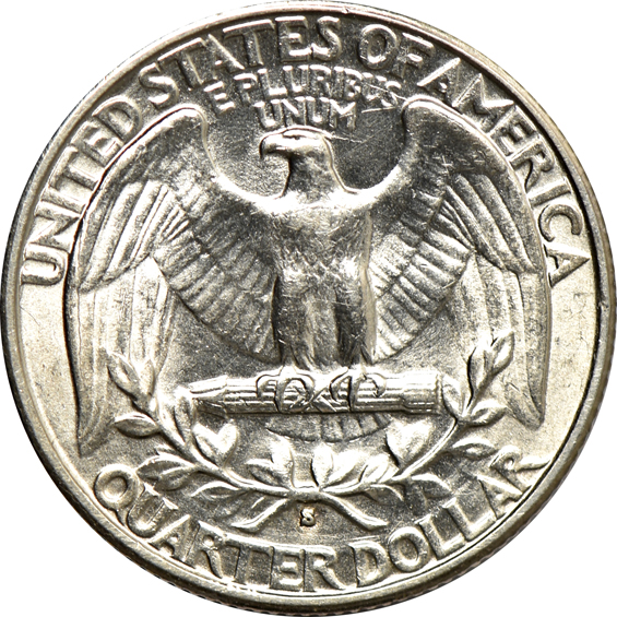 Partial collection of Washington quarters in a Dansco 8140 album