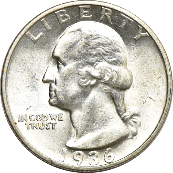 Partial collection of Washington quarters in a Dansco 8140 album