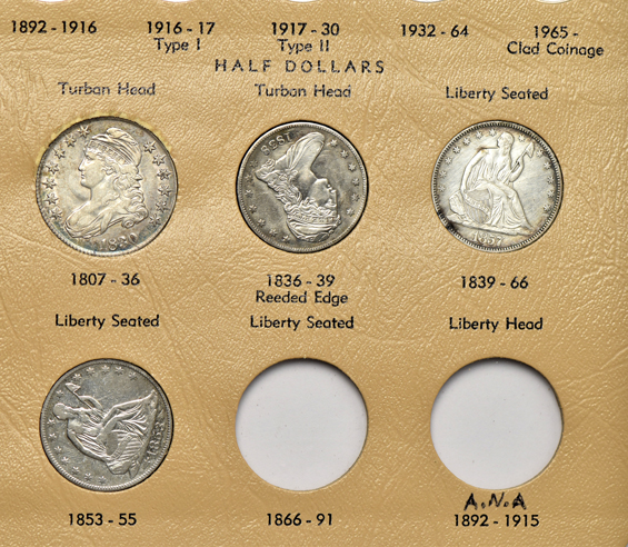 Partial United States type set in a Dansco 7070 album