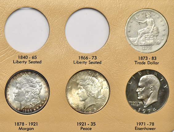 Partial United States type set in a Dansco 7070 album