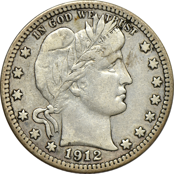 Thirty-two Barber quarters in a Dansco 7130 album