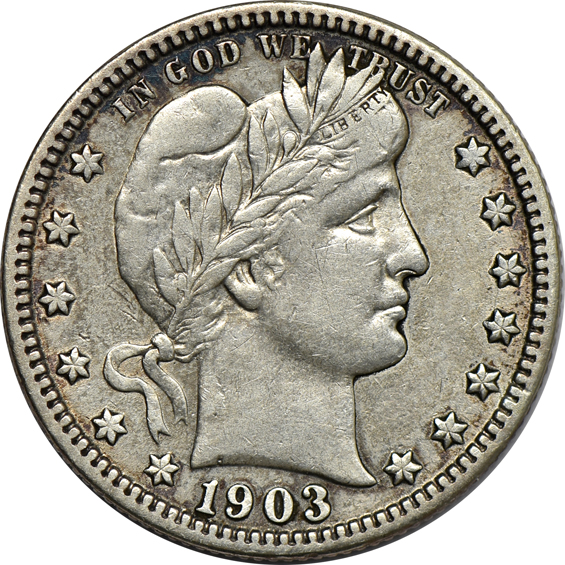 Thirty-two Barber quarters in a Dansco 7130 album