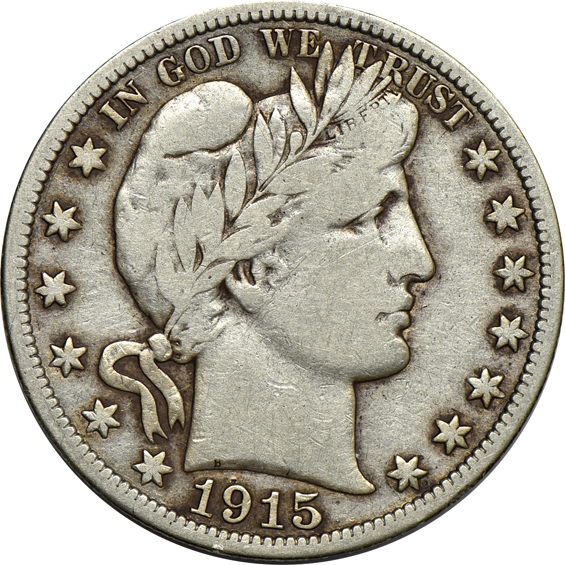 Complete collection of Barber half-dollars in a Dansco 7150 album