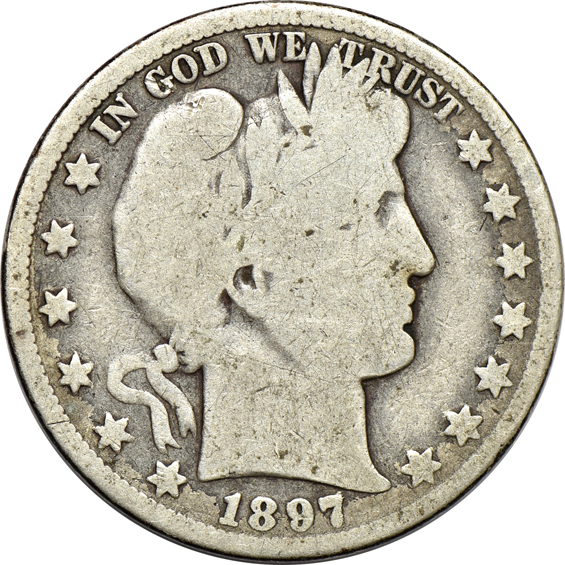 Complete collection of Barber half-dollars in a Dansco 7150 album