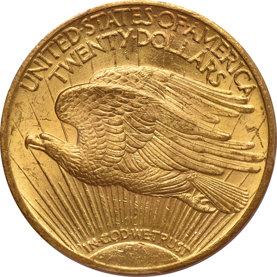 1900 Liberty double-eagle, and a 1924 Saint-Gaudens double-eagle, both PCGS MS-62