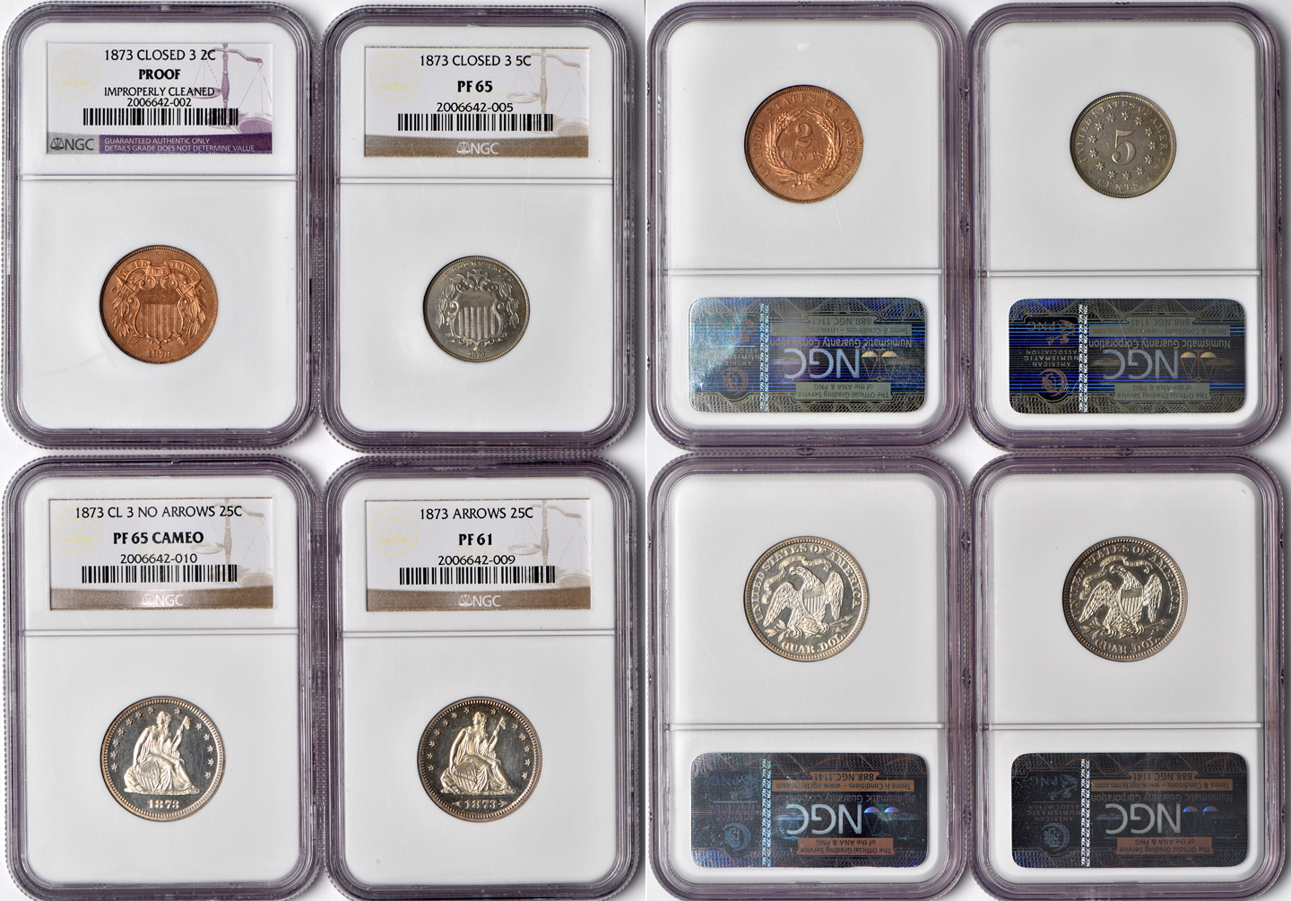1873 fourteen-coin United States Proof Set, all NGC