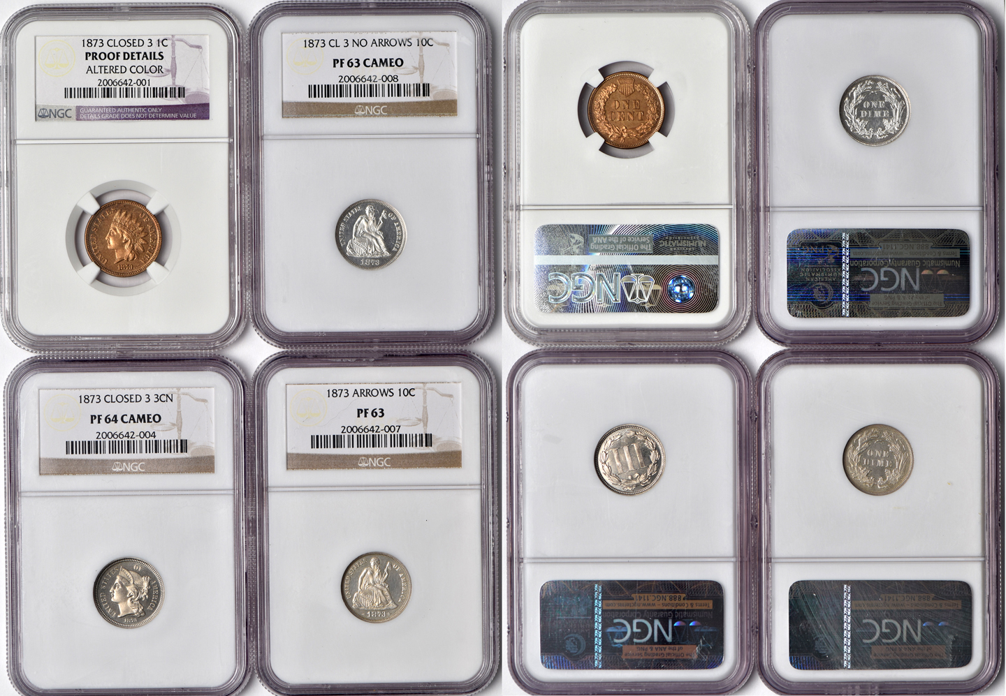 1873 fourteen-coin United States Proof Set, all NGC