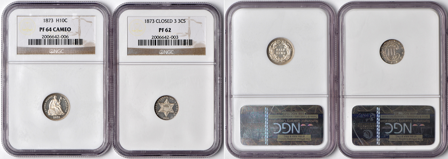 1873 fourteen-coin United States Proof Set, all NGC