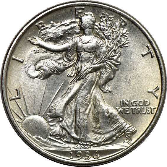 Twenty mostly UNC 1936 Walking Liberty half-dollars