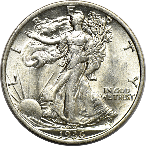 Twenty mostly UNC 1936 Walking Liberty half-dollars