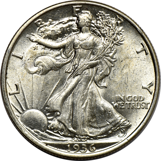 Twenty mostly UNC 1936 Walking Liberty half-dollars