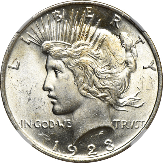 Fourteen 1923 Peace dollars certified by NGC
