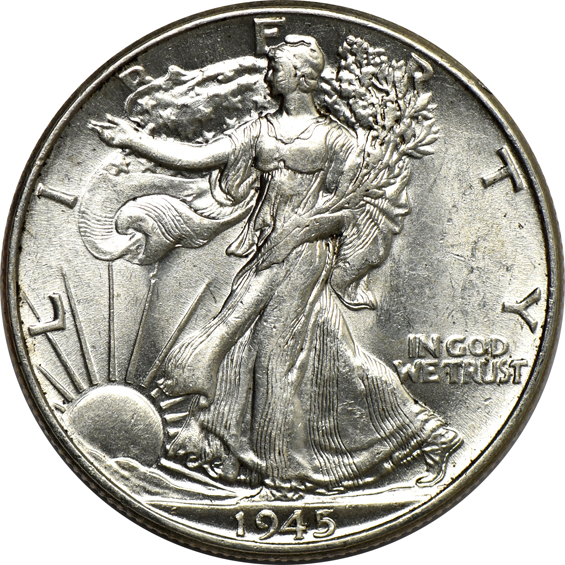 Fifty Walking Liberty half-dollars