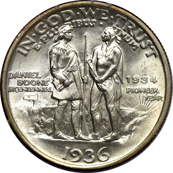 1936 Boone PCGS MS-64 (rattler), and a 1938 Boone PCGS MS-64, both CAC