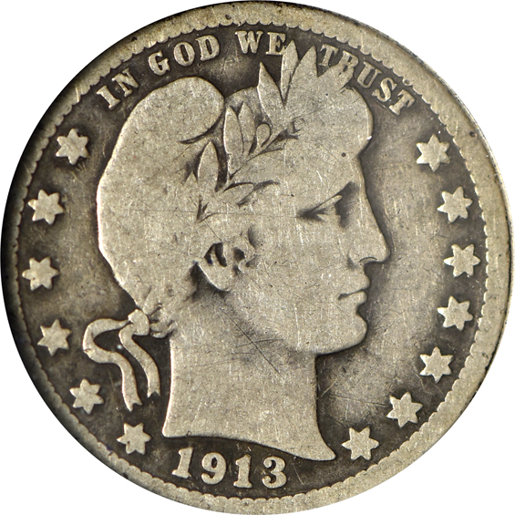 Collection of seventy-one different Barber quarters in a Whitman 9416 album