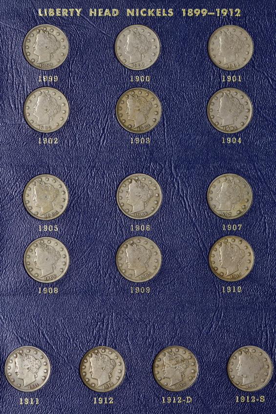 Two complete collections of Liberty nickels in Whitman 9407 albums