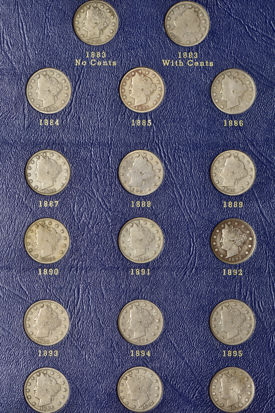 Two complete collections of Liberty nickels in Whitman 9407 albums