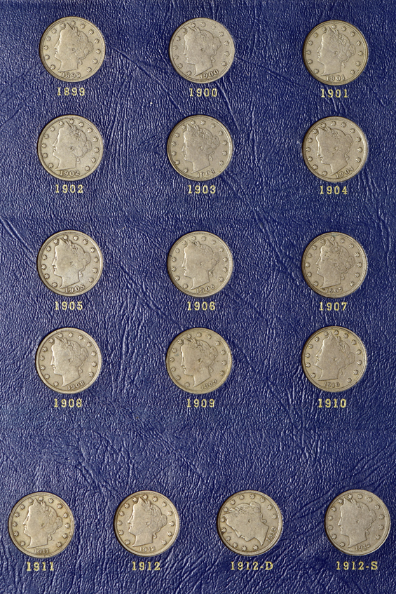 Two complete collections of Liberty nickels in Whitman 9407 albums