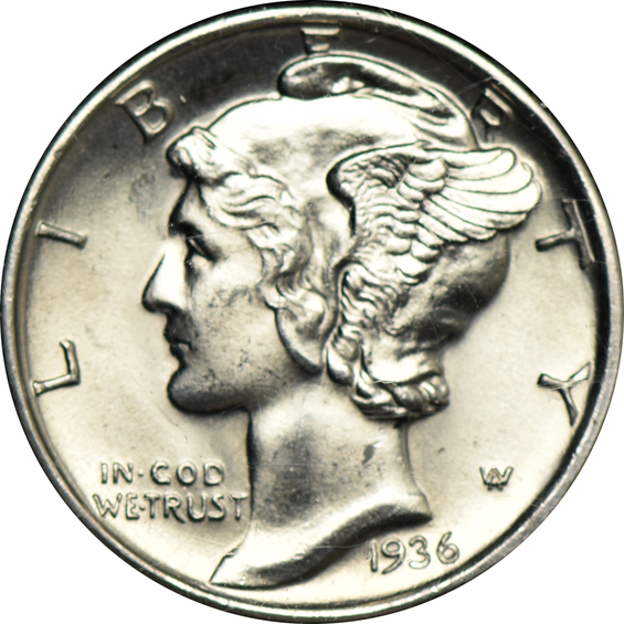 Collection of 76 different Mercury dimes in a Capital Plastics album
