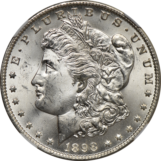 Four 1881-S and two 1898-O, all NGC CAC