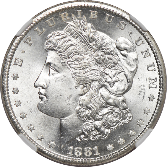 Four 1881-S and two 1898-O, all NGC CAC