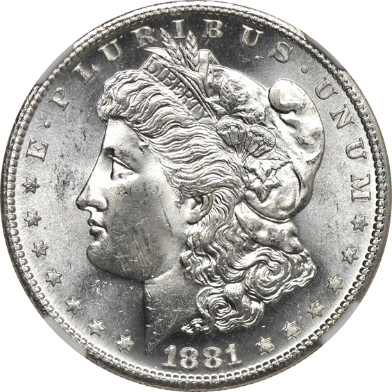 Four 1881-S and two 1898-O, all NGC CAC