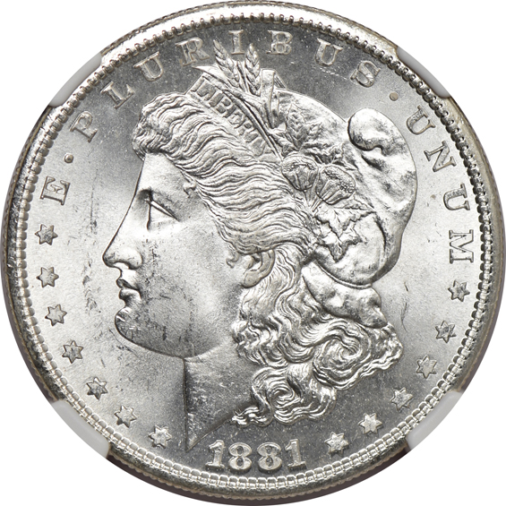 Four 1881-S and two 1898-O, all NGC CAC