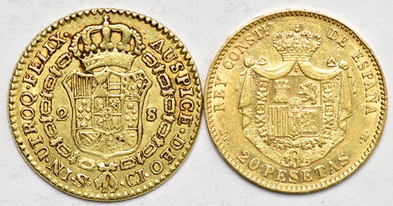 Multiple - Eight gold coins