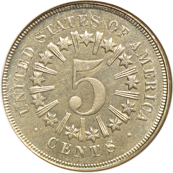 1867 Rays NGC MS-65 (no line) CAC