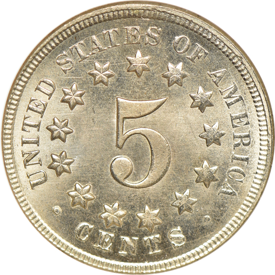 1868 NGC MS-65 (no line) CAC