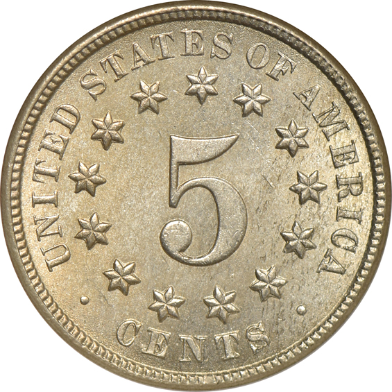 1872 NGC MS-65 (no line) CAC