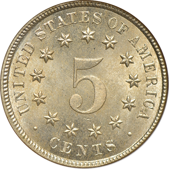 1883 Shield NGC MS-65 (no line)