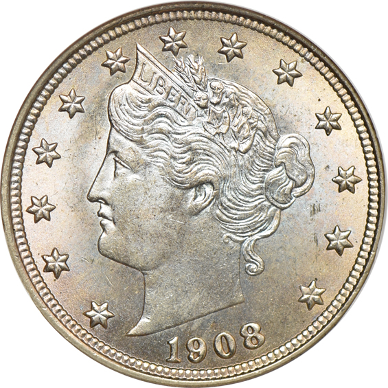1907 and 1908, both NGC MS-65 (no line) CAC