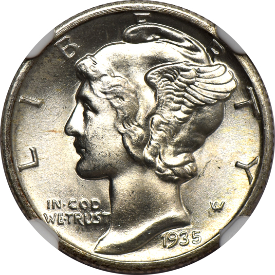 Ten 1935 NGC MS-67