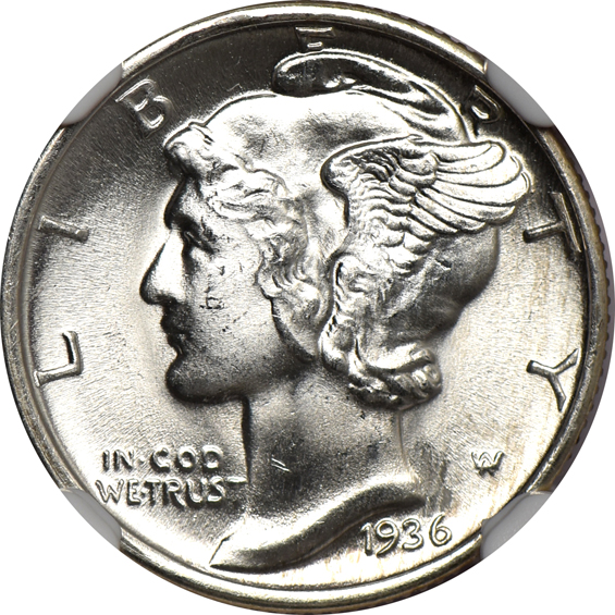 Ten 1936 NGC MS-66